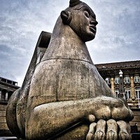 Buy canvas prints of Guardian statue in Victoria Square Birmingham by Ann Biddlecombe
