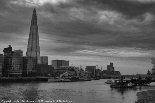 Shard across the river Picture Board by Ann Biddlecombe