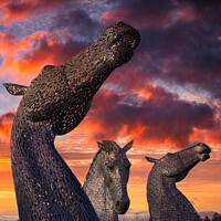 Buy canvas prints of Three of the Kelpies by Ann Biddlecombe