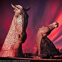 Buy canvas prints of Kelpies in pink by Ann Biddlecombe