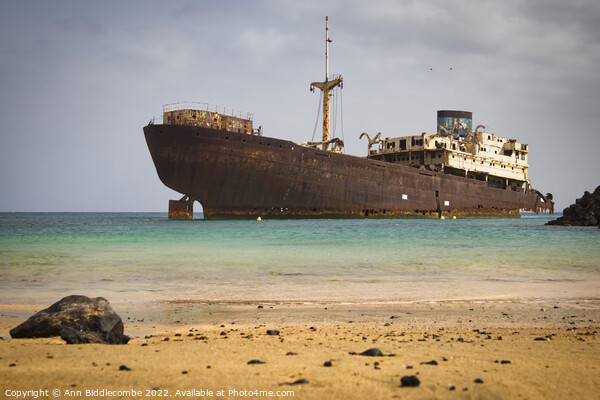 Shipwreck outside Arrecife Lanzarote Picture Board by Ann Biddlecombe