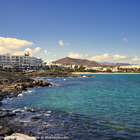 Buy canvas prints of Costa Teguise Promenade  by Ann Biddlecombe