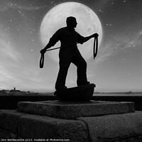 Buy canvas prints of Newlyn fisherman statue by Moonlite by Ann Biddlecombe