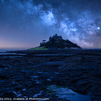 Buy canvas prints of St Michaels Mount under a starry sky by Ann Biddlecombe