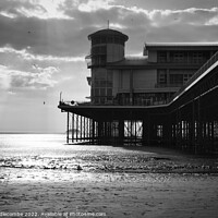Buy canvas prints of Black and white Weston-Super-Mare  under the pier by Ann Biddlecombe
