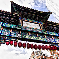 Buy canvas prints of china town in London in light by Ann Biddlecombe