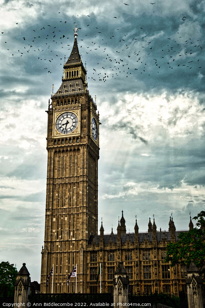 Dramatic Big Ben in London Picture Board by Ann Biddlecombe