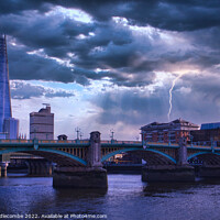 Buy canvas prints of The Shard behind the Southwark Bridge by Ann Biddlecombe