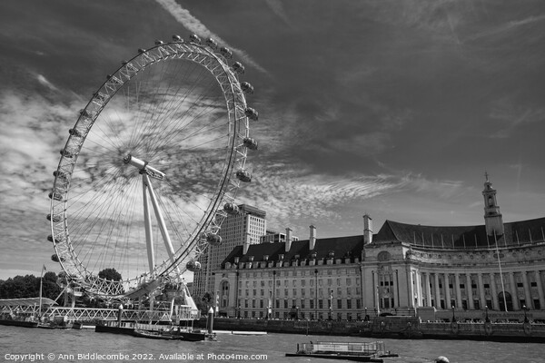 The London eye and county hall Picture Board by Ann Biddlecombe