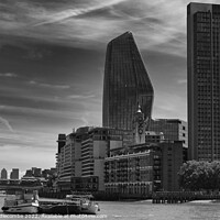 Buy canvas prints of OXO building in amongst the skyscrapers by Ann Biddlecombe