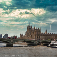 Buy canvas prints of Big Ben and the houses of parliament under stormy Skys in London by Ann Biddlecombe