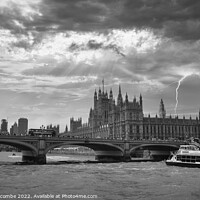 Buy canvas prints of Black and white Big Ben and the houses of parliame by Ann Biddlecombe