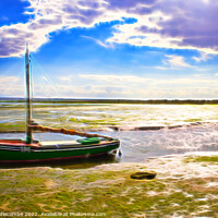 Buy canvas prints of Trapped in the creak at Leigh on sea with effect by Ann Biddlecombe