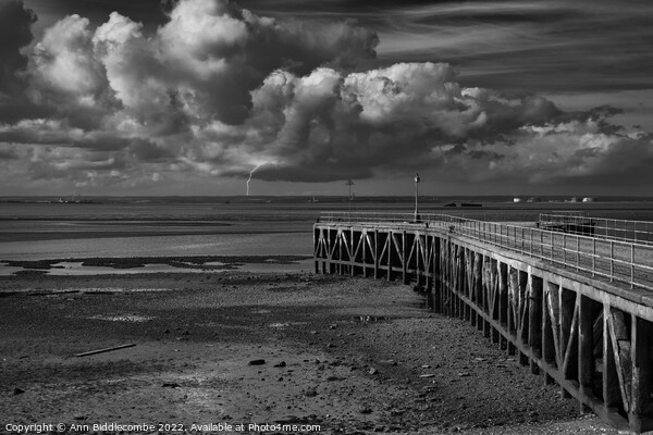 Abandoned pier awaiting the storm Picture Board by Ann Biddlecombe