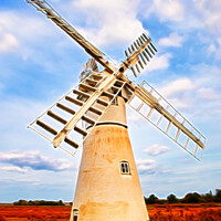 Buy canvas prints of Artistic view of a Windmill in the Norfolk Broards by Ann Biddlecombe