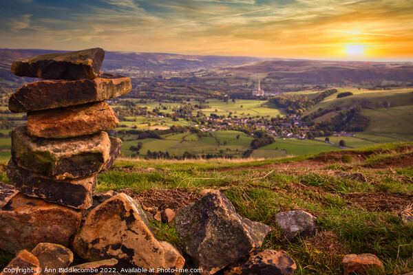 A view across the Peak District Picture Board by Ann Biddlecombe