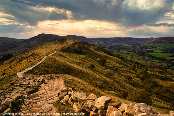 Towards Mam Tor from Hollins Cross Picture Board by Ann Biddlecombe