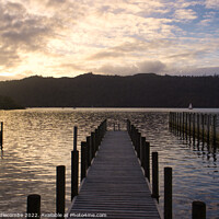 Buy canvas prints of sunset over lake Windermere  by Ann Biddlecombe