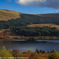 Buy canvas prints of View Over Loch Doon in Ayrshire Scotland on a Autumn Afternoon by Ann Biddlecombe