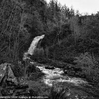 Buy canvas prints of Grey mares tail waterfall in Galloway forest park by Ann Biddlecombe