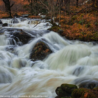 Buy canvas prints of River flowing over rocks by Ann Biddlecombe