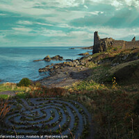 Buy canvas prints of Dunure Castle on the coast of Ayrshire by Ann Biddlecombe