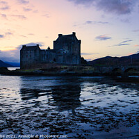 Buy canvas prints of Eilean Donan Castle at sunset by Ann Biddlecombe
