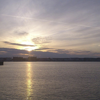 Buy canvas prints of Sunset over Weymouth by Ann Biddlecombe