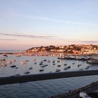 Buy canvas prints of  Brixham at sunset by Ann Biddlecombe