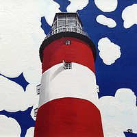 Buy canvas prints of Plymouth Lighthouse by Ann Biddlecombe