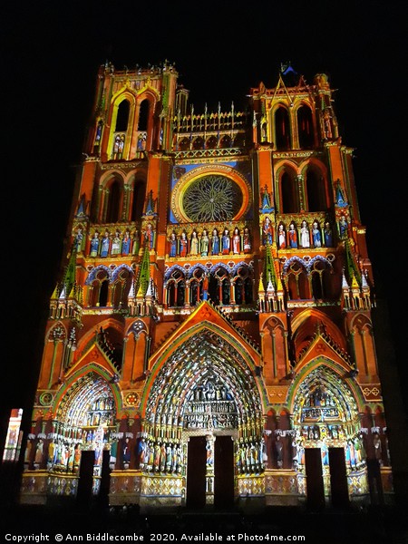 Colorful Amiens cathedral   Picture Board by Ann Biddlecombe