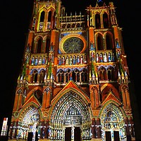 Buy canvas prints of Colorful Amiens cathedral   by Ann Biddlecombe