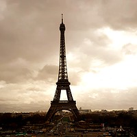 Buy canvas prints of Eiffel Tower Paris France by Ann Biddlecombe