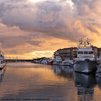 Buy canvas prints of Sunset over Sete Quai by Ann Biddlecombe