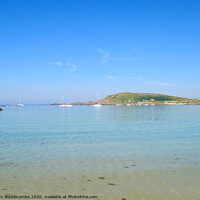 Buy canvas prints of View of the boats in Alderney from the Beach by Ann Biddlecombe