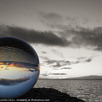 Buy canvas prints of Sphere sunset over the lagoon by Ann Biddlecombe