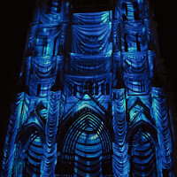 Buy canvas prints of Draped in Blue  is Amiens Cathedral by Ann Biddlecombe