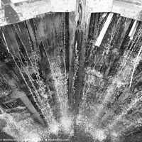 Buy canvas prints of Water coming through the lock in black and white by Ann Biddlecombe