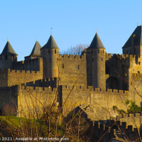 Buy canvas prints of The Medieval Town of  Carcassonne  from a distance by Ann Biddlecombe