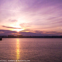 Buy canvas prints of Sunset over Weymouth Bay by Ann Biddlecombe