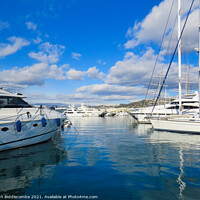 Buy canvas prints of One of the marinas in Cannes by Ann Biddlecombe