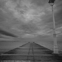 Buy canvas prints of Monochrome Jetty to nowhere by Ann Biddlecombe