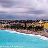 Buy canvas prints of Nice coast sea front view by Ann Biddlecombe