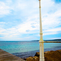 Buy canvas prints of Lantern on the Jetty by Ann Biddlecombe