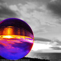 Buy canvas prints of Sunset in a sphere by Ann Biddlecombe