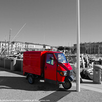 Buy canvas prints of Red Ape50 van by Ann Biddlecombe