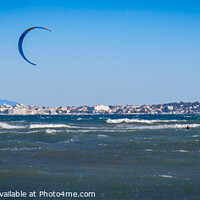 Buy canvas prints of  Windsurfers and Kite surfers  in Cannes by Ann Biddlecombe
