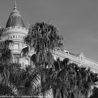 Buy canvas prints of The iconic Carlton hotel in Cannes by Ann Biddlecombe