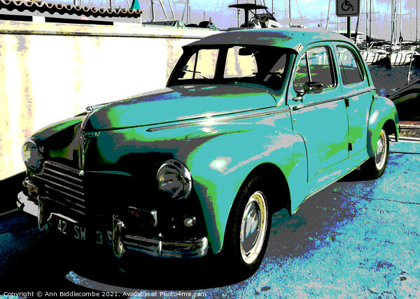 Posterized Peugeot 203 side view  Picture Board by Ann Biddlecombe