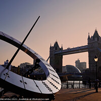 Buy canvas prints of London bridge and sundial by Ann Biddlecombe